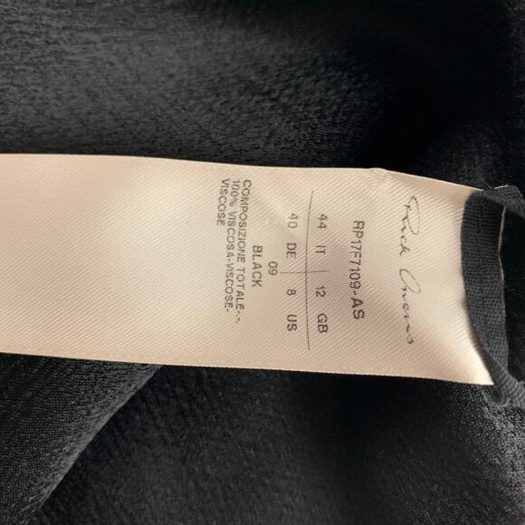 RICK OWENS GLITTER FW 17Size 8 Black Viscose Draped Sleeveless Blouse - Picture 4 of 5